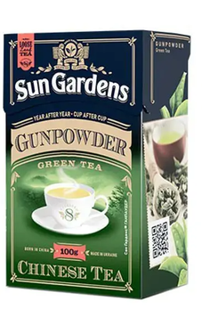 Sun Gardens Чай зелений "Gunpowder", картон, 100г P0029 фото