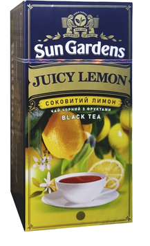 Sun Gardens Чай чорний Juicy Lemon 42,5г (25*1,7г), експрес пакетів у конвертах P0070 фото